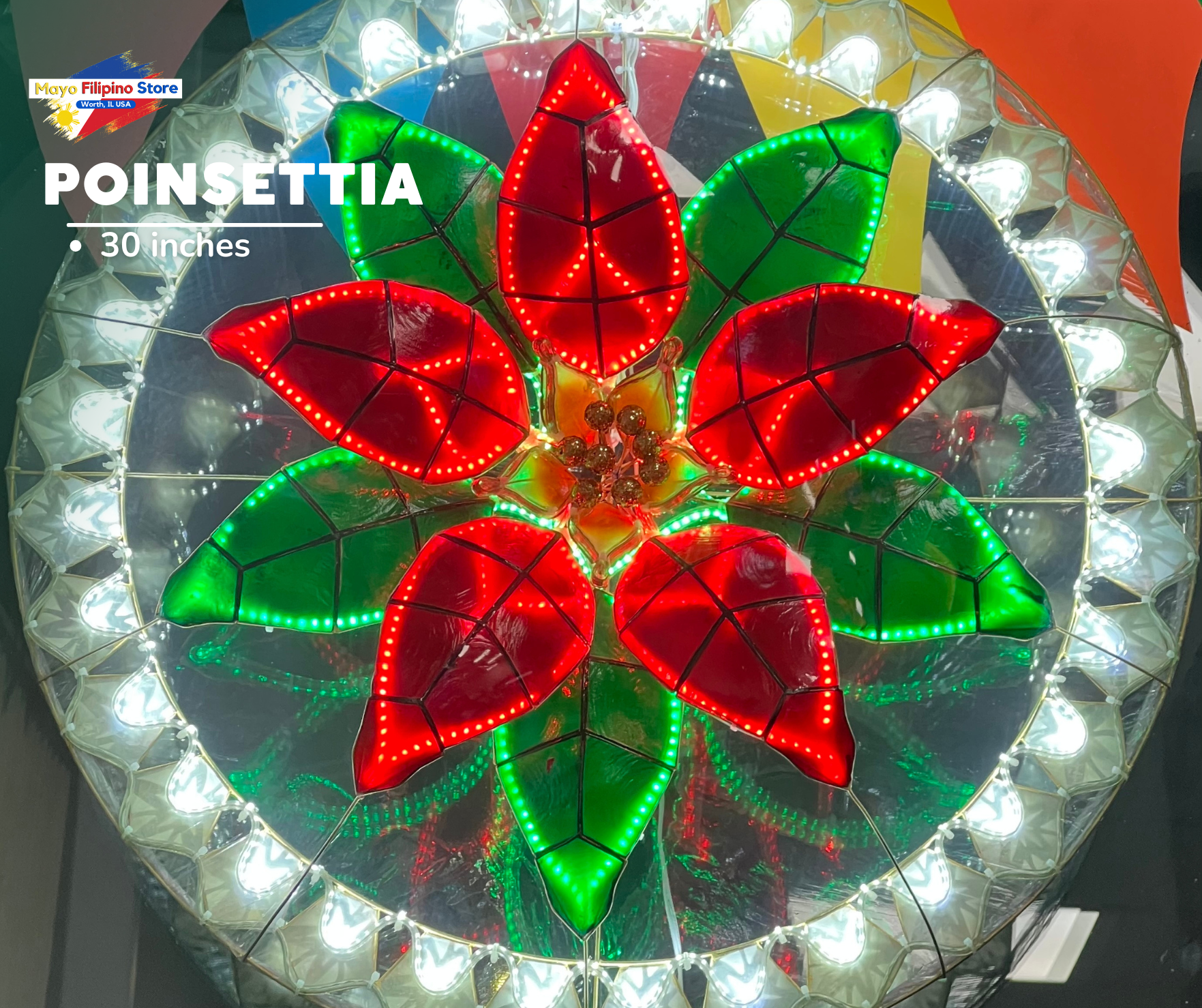 Parol Christmas Lantern Poinsettia 30 Inches – Mayo Filipino Store