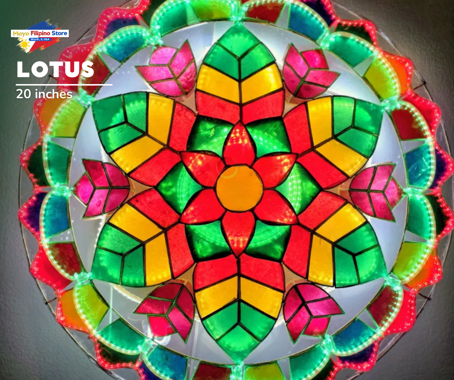 Parol Christmas Lantern Lotus 20 Inches