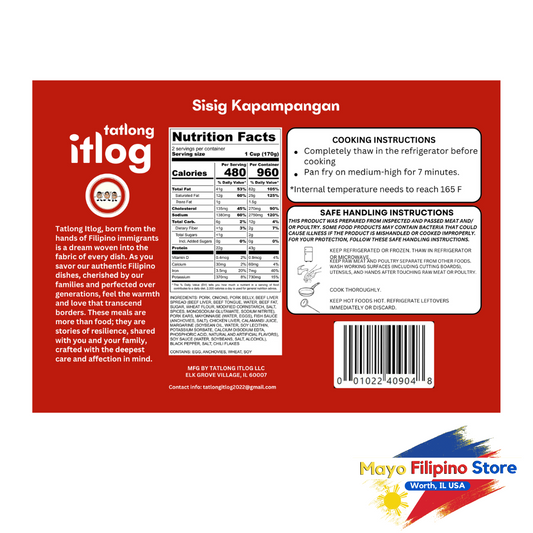 Tatlong Itlog Pork Sisig Kapampangan 12 oz 340g