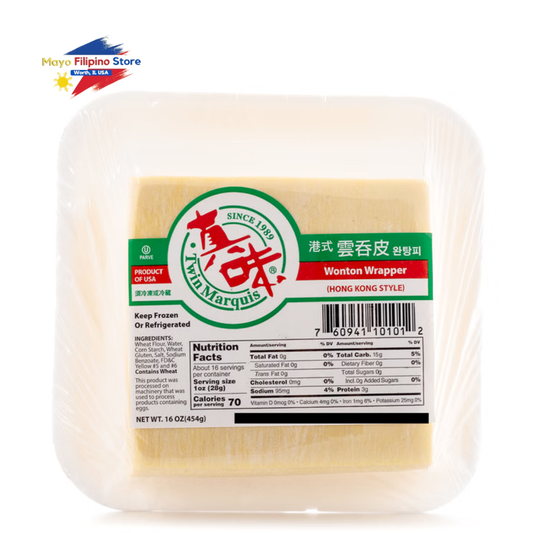 Twin Marquis Hongkong Style Wonton Wrapper square 16oz