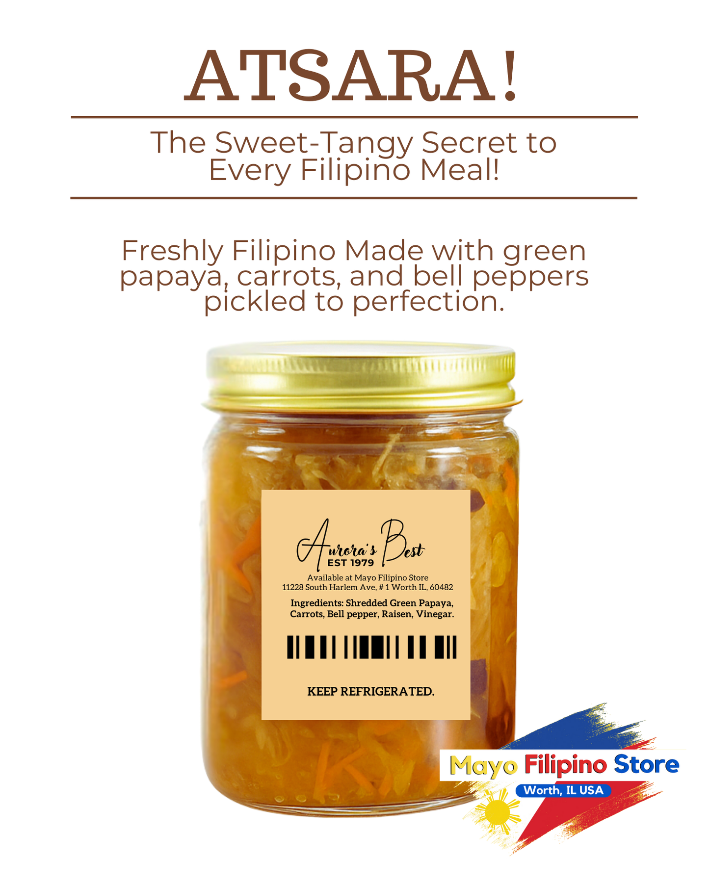 Aurora's Best Atsara in a Jar Mayo Filipino Store