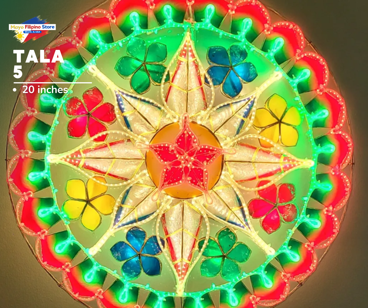 Parol Christmas Lantern Rainbow Tala 5 20 Inches