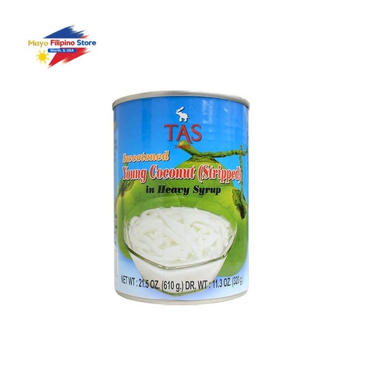 TAS Sweetened Young Coconut Stripped  21.5oz