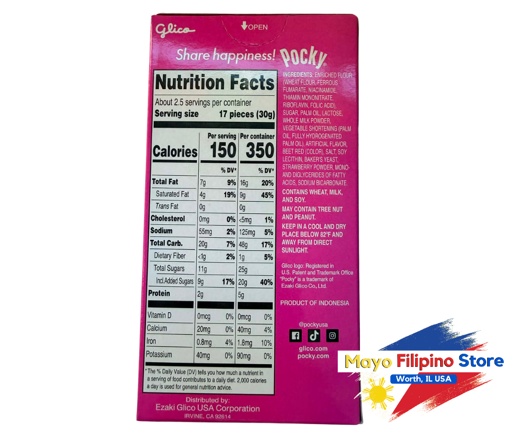 Glico Pocky Strawberry Cream Covered Biscuits Sticks 70g