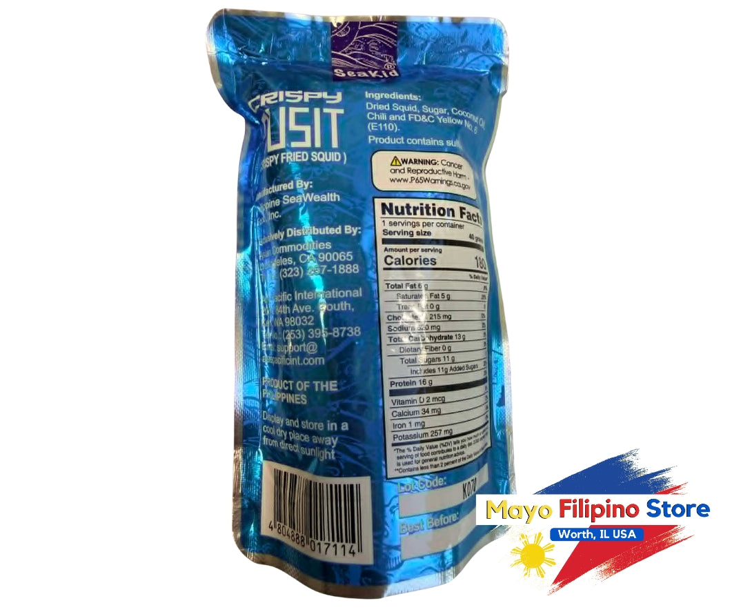 SeaKid Crispy Pusit Snacks Teriyaki Style 40g