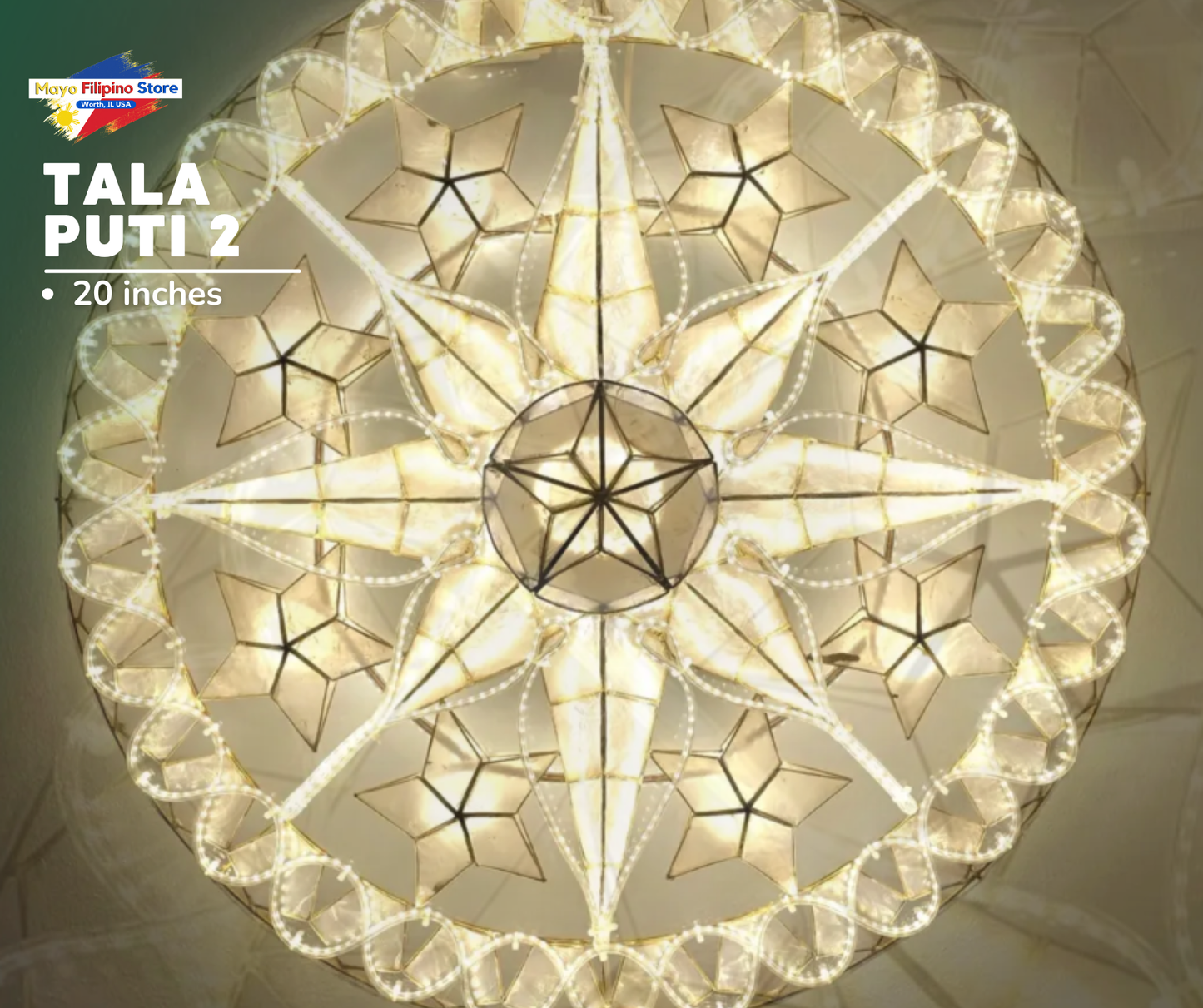 Parol Christmas Lantern Tala Puti 2 20 Inches