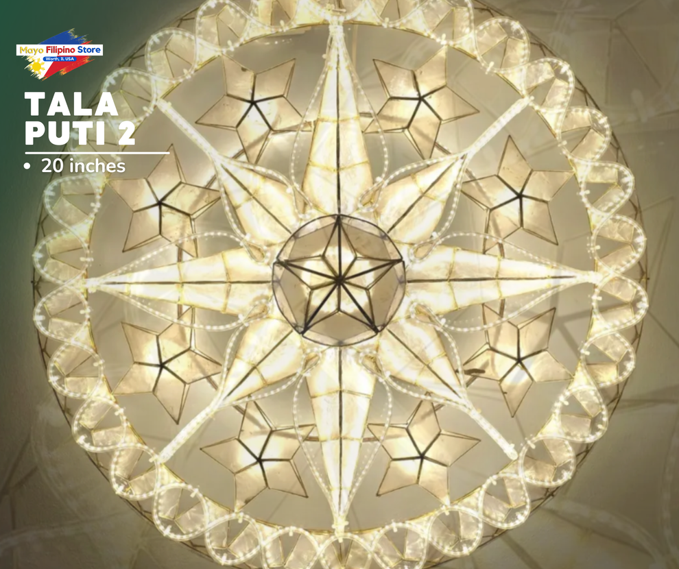 Parol Christmas Lantern Tala Puti 2 20 Inches – Mayo Filipino Store