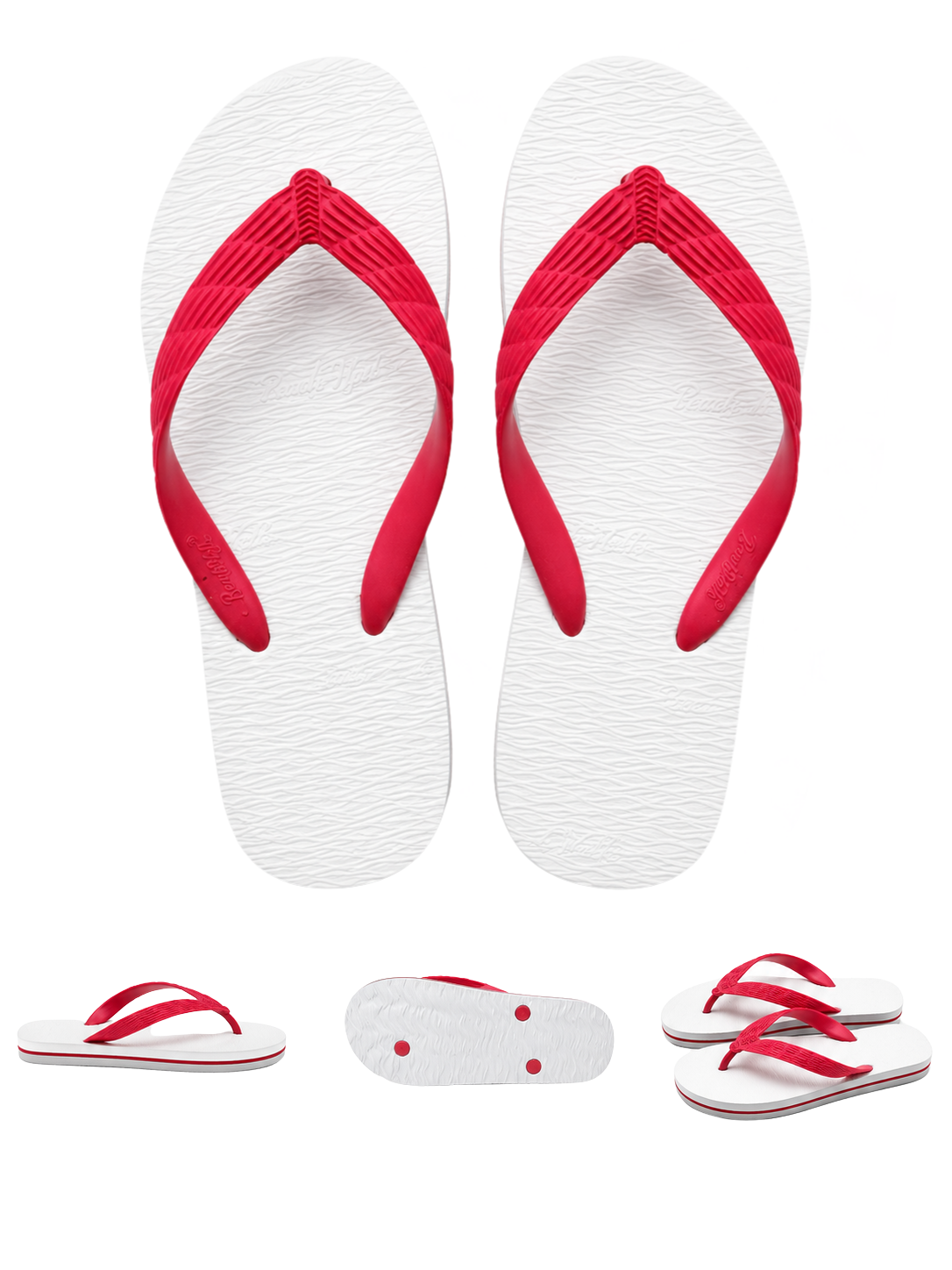 Beach Walk Tsinelas from Pilipinas White with Red Straps Size 4 to 5