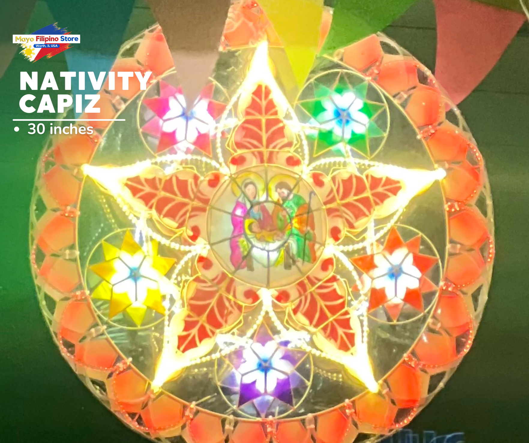 Parol Christmas Lantern Nativity Belen Capiz 30 Inches – Mayo Filipino ...