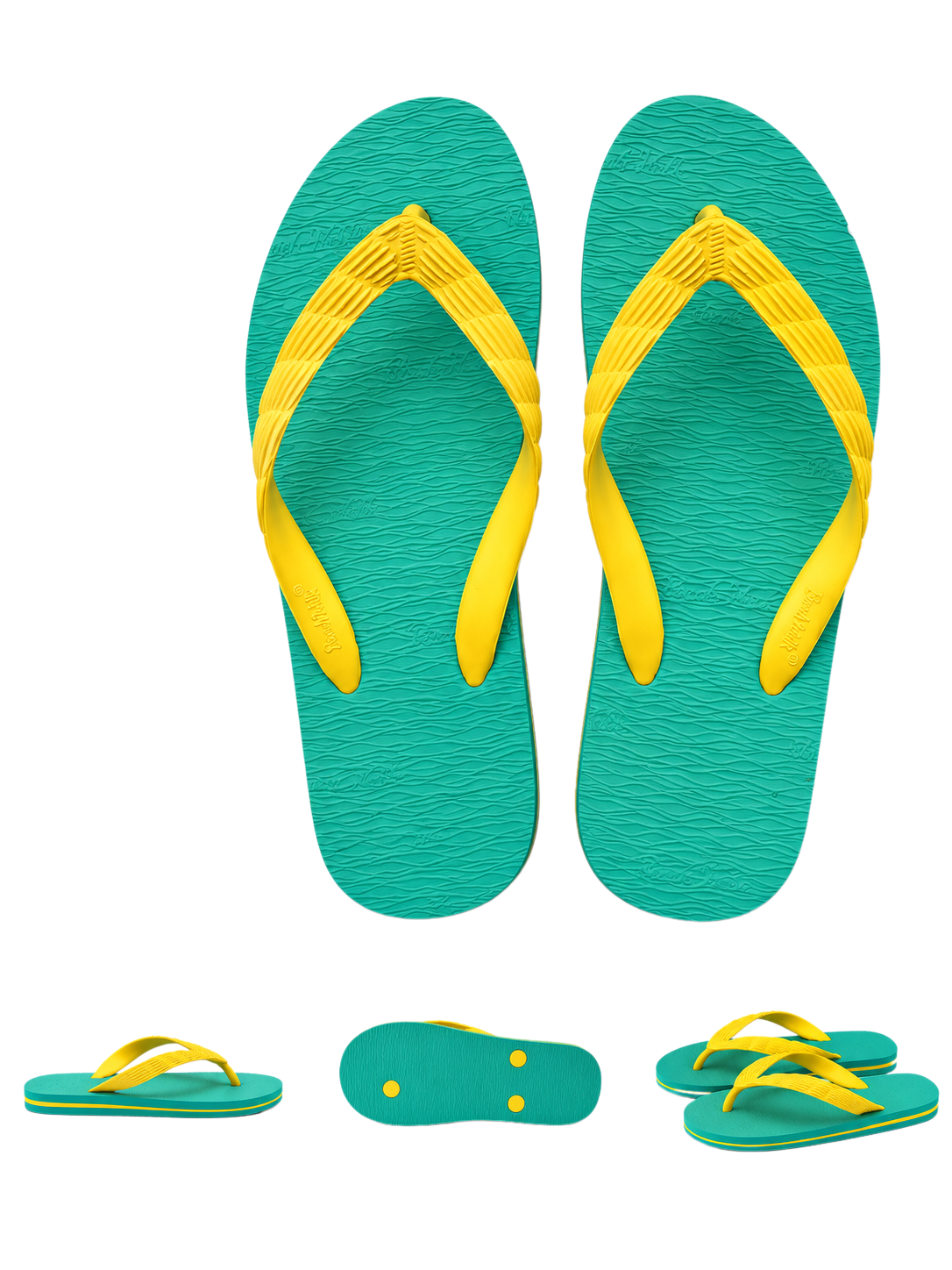 Beach Walk Tsinelas from Pilipinas Green with Yellow Straps Size 8 to 9