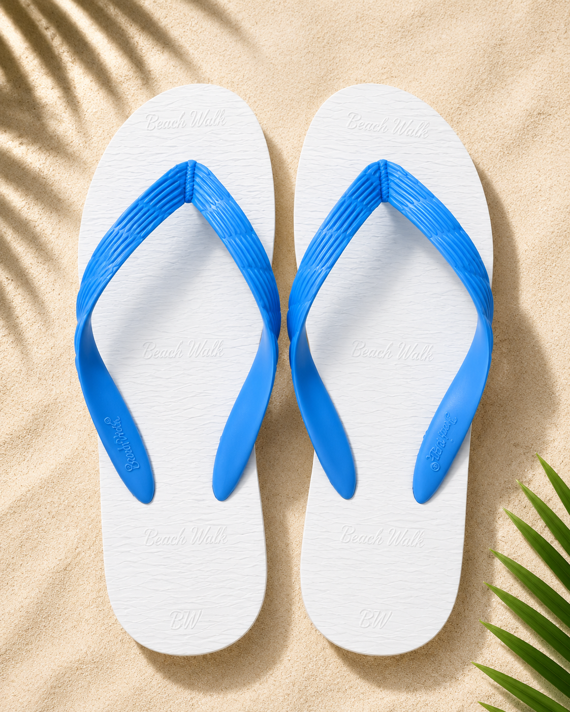Beach Walk Tsinelas from Pilipinas White with Blue Straps