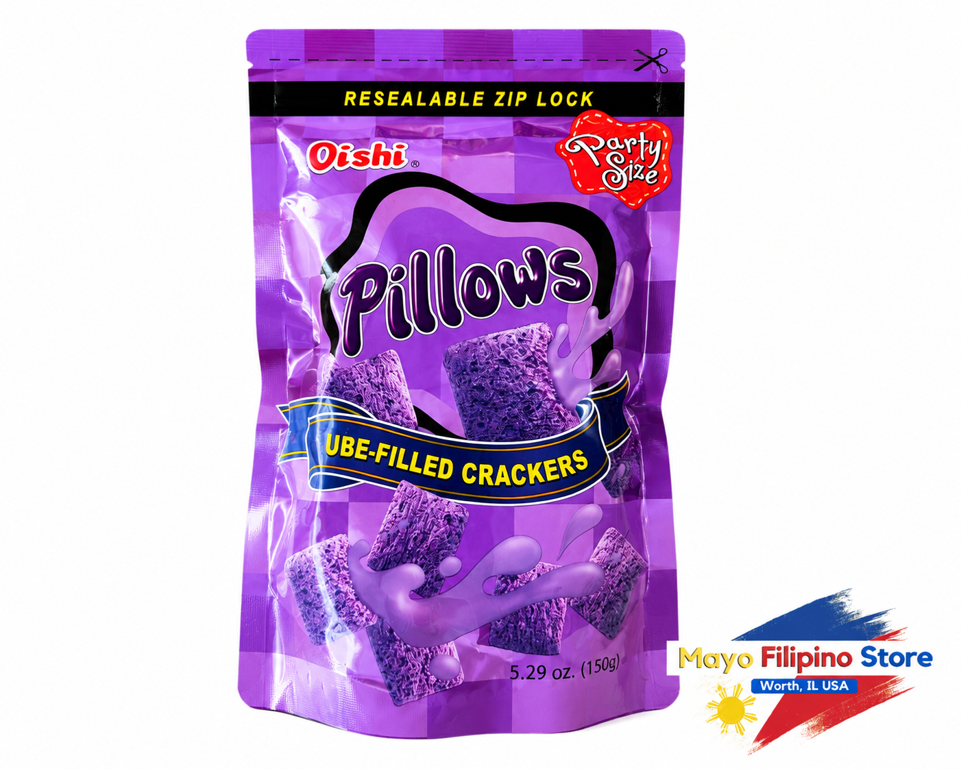 Oishi Pillows Ube Filled Crackers 150g Big