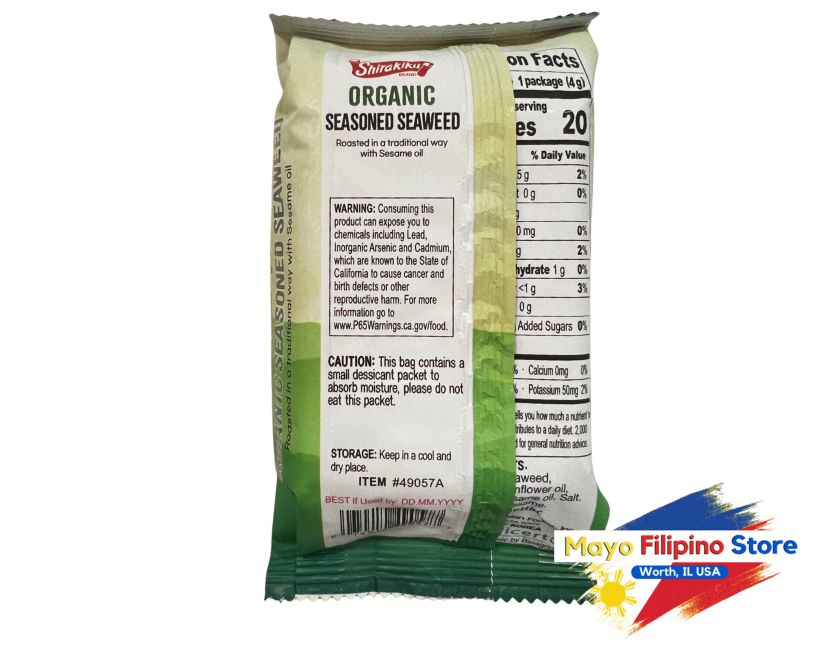 Organic Seasoned Premium Korean Seaweed 4g
