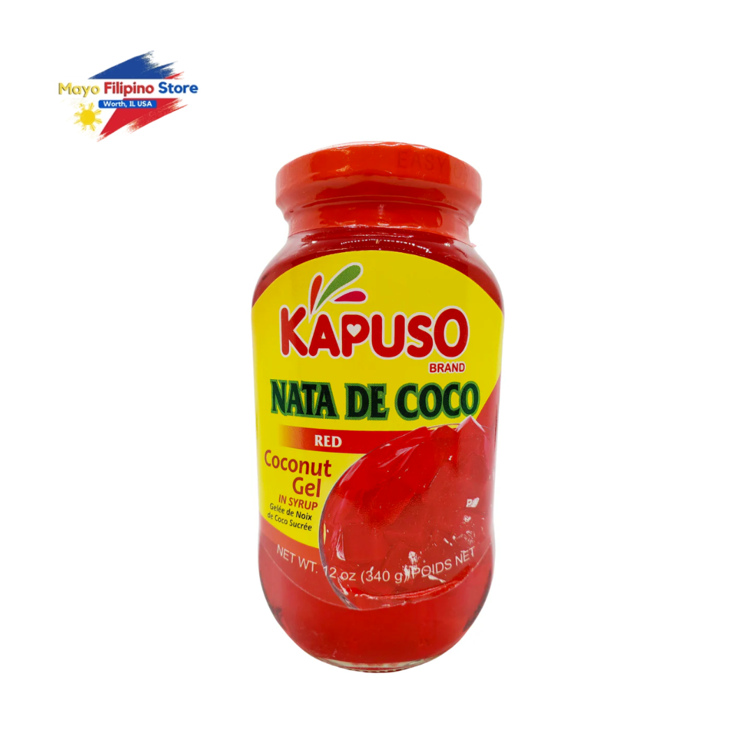 Kapuso Nata de Coco Red coconut gel jar on a white background