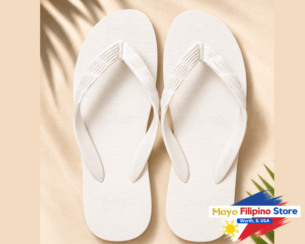 Beach Walk Tsinelas from Pilipinas Cream White Size 4 to 5