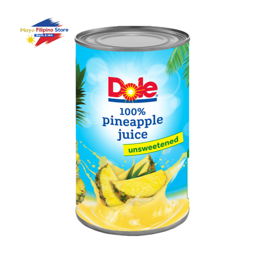 Dole 100% pineapple juice can on a white background