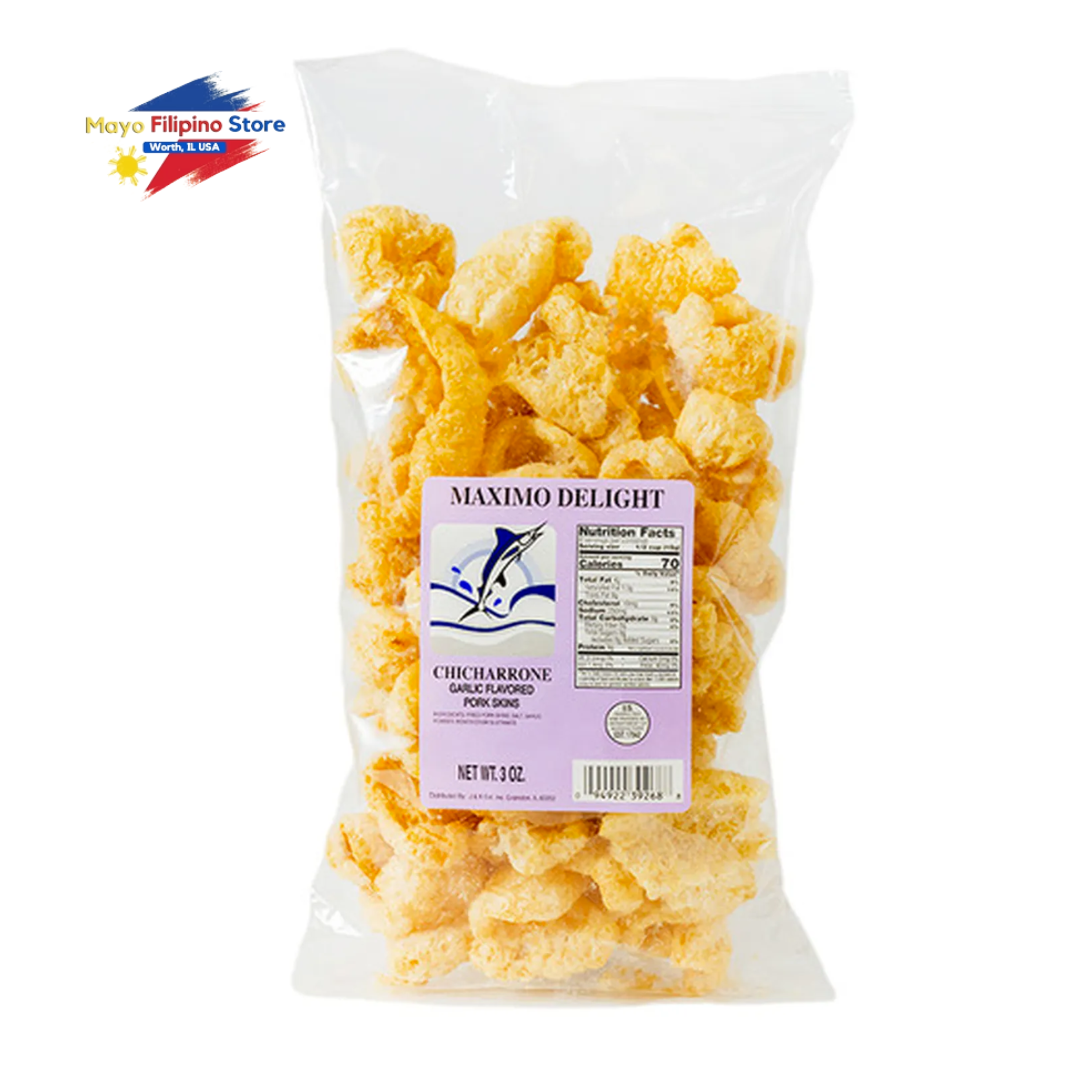 Maximo Delight Chicharrone Pork Skins 3oz (Salt Added)