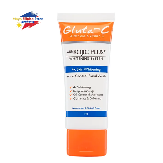 Gluta - C with Kojic Plus+ 4x Skin Whitening Acne Control Facial Wash 100ml