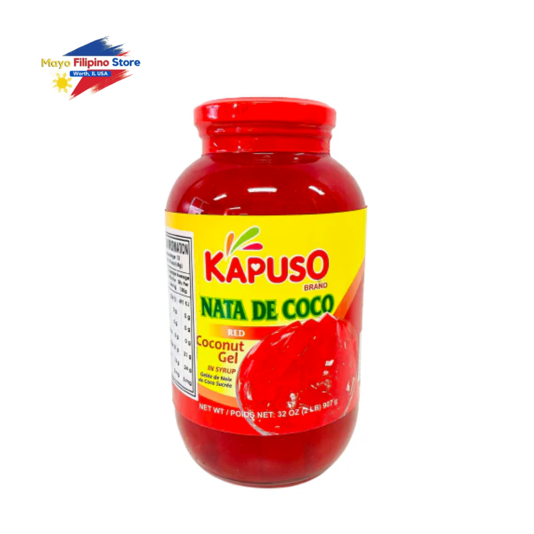 Kapuso Nata de Coco red coconut gel bottle on a white background