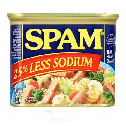 Spam 25% less sodium