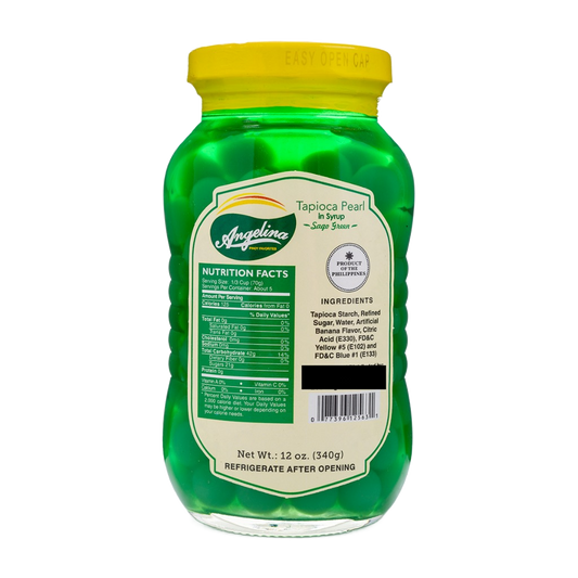 Angelina Tapioca Pearl in Syrup Sago Green 340g