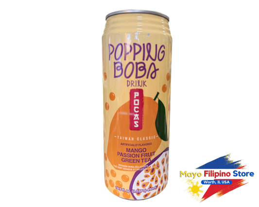 Pocas Popping Boba Drink Mango Passion Fruit Green Tea 490ml