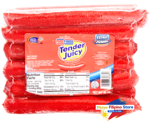 Purefoods (JUMBO) Tender Juicy Hotdog 40oz