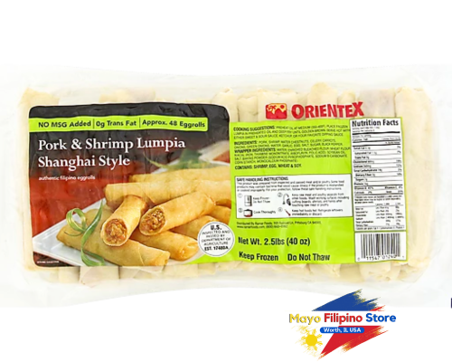 Pork & Shrimp Lumpia Shanghai Style Orientex 2.5lbs 40oz
